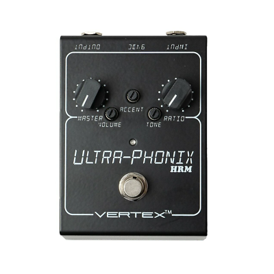 Vertex Ultraphonix HRM overdrive guitar effects pedal — black enclosure