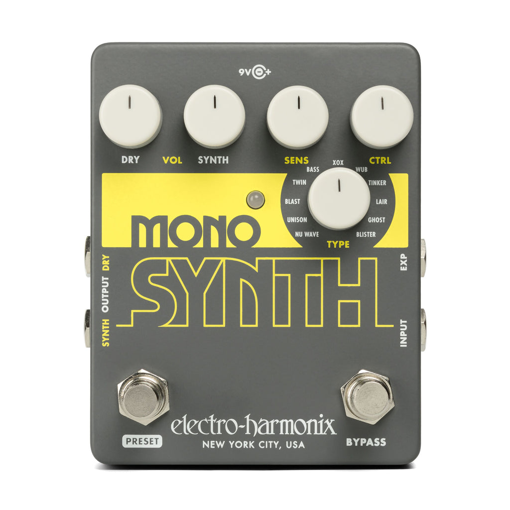 Electro-Harmonix Mono Synth guitar synthesizer pedal — top view