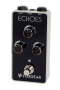 Foxgear Echoes analog delay pedal — black and silver front view