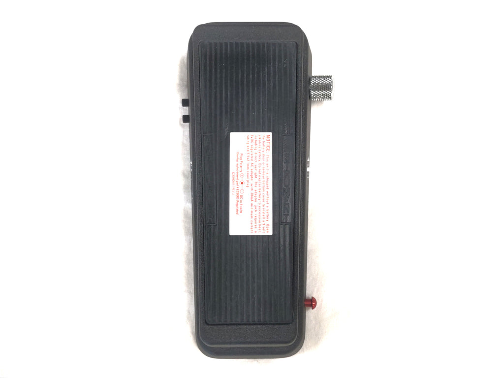 Used Dunlop CBM535Q Cry Baby Mini 535Q wah pedal in black, treadle top view