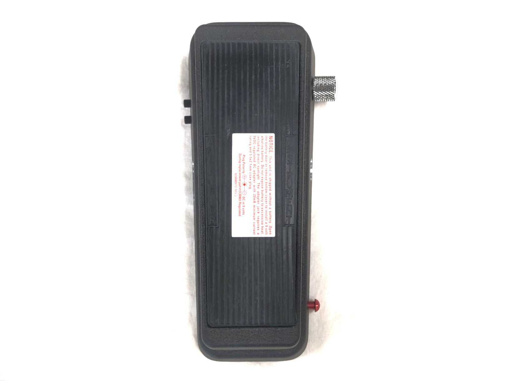 Used Dunlop CBM535Q Cry Baby Mini 535Q wah pedal in black, treadle top view