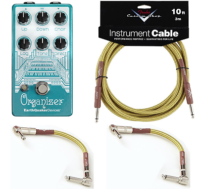 EarthQuaker Devices Organizer V2 Polyphonic Organ Pedal with Fender cables bundle