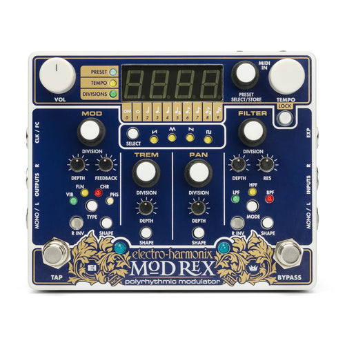 Electro-Harmonix Mod Rex polyrhythmic modulation pedal — top view