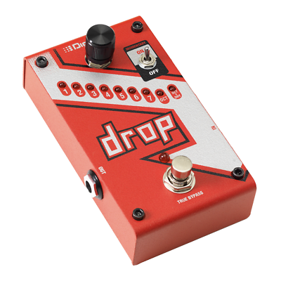 DigiTech Drop octave pedal — control knob and LED setting indicators