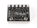 Catalinbread Belle Epoch Deluxe tape echo delay guitar pedal — black top plate on silver chassis with six knobs