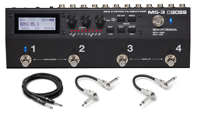 Boss MS-3 Multi Effects Switcher guitar pedal with included Hosa guitar and patch cables