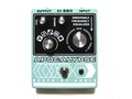 Death By Audio Apocalypse fuzz pedal — green enclosure with black control panel, top view