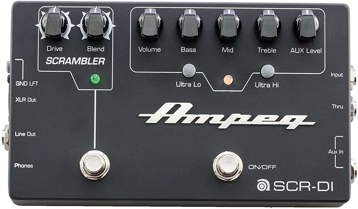 New Ampeg SCR-DI DI Box with Scrambler Overdrive Guitar Effects Pedal