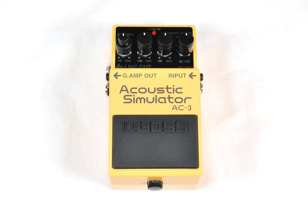 Boss AC-3 Acoustic Simulator pedal - yellow enclosure top view