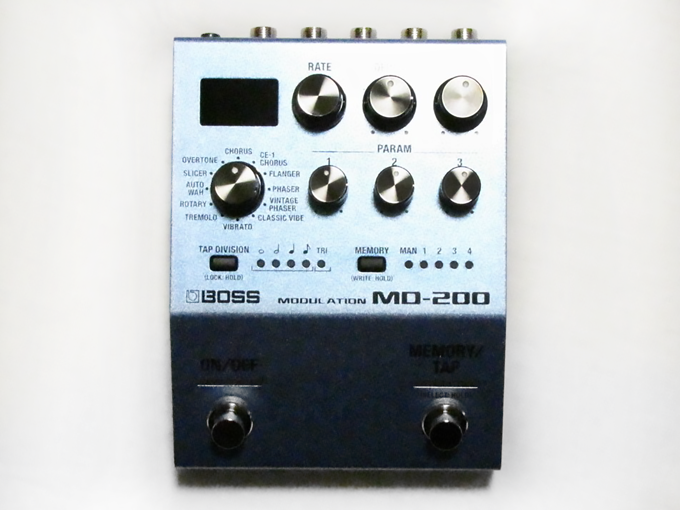 Used Boss MD-200 modulation pedal — top view