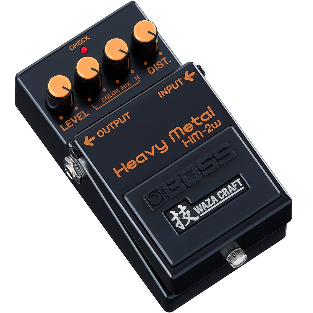 Boss HM-2W Waza Craft Heavy Metal distortion pedal — angled view