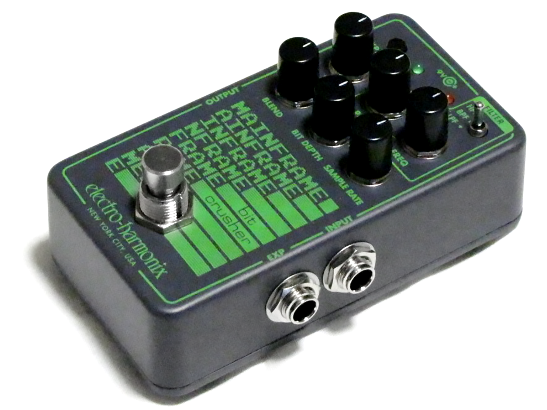 Electro-Harmonix Mainframe Bit Crusher pedal - angled view of controls