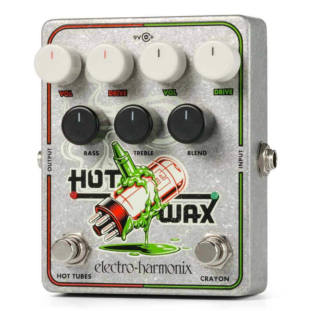 Electro-Harmonix Hot Wax dual overdrive pedal angled view
