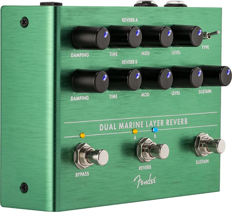 Fender Dual Marine Layer Reverb pedal - top knobs detail