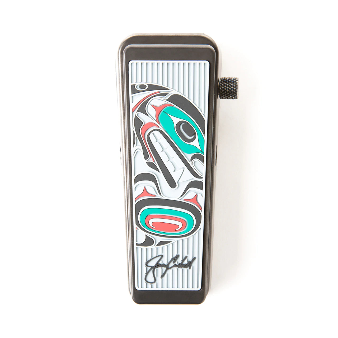 Dunlop JC95B Cry Baby Wah front view showing custom treadle design