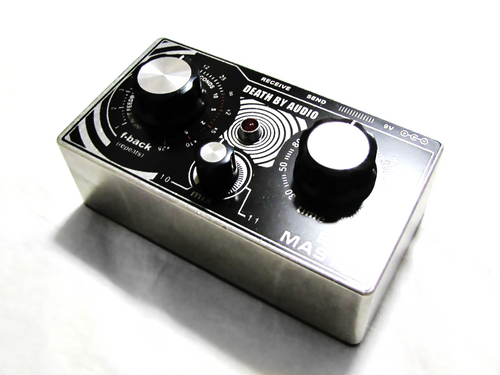 Death By Audio Echo Master vocal pedal — angled view showing controls and jacks