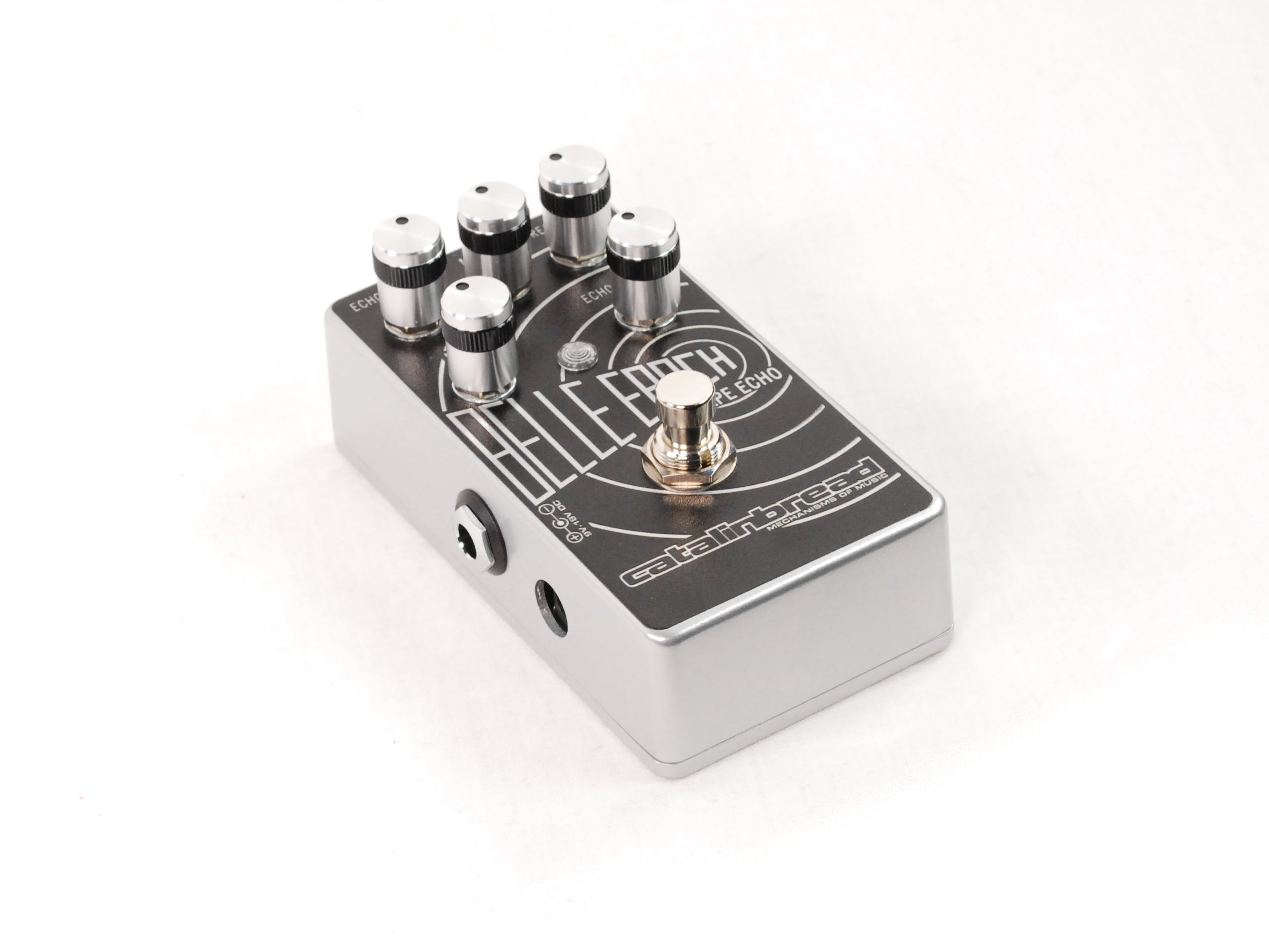 Catalinbread Belle Epoch tape echo delay pedal, black and silver, view 2
