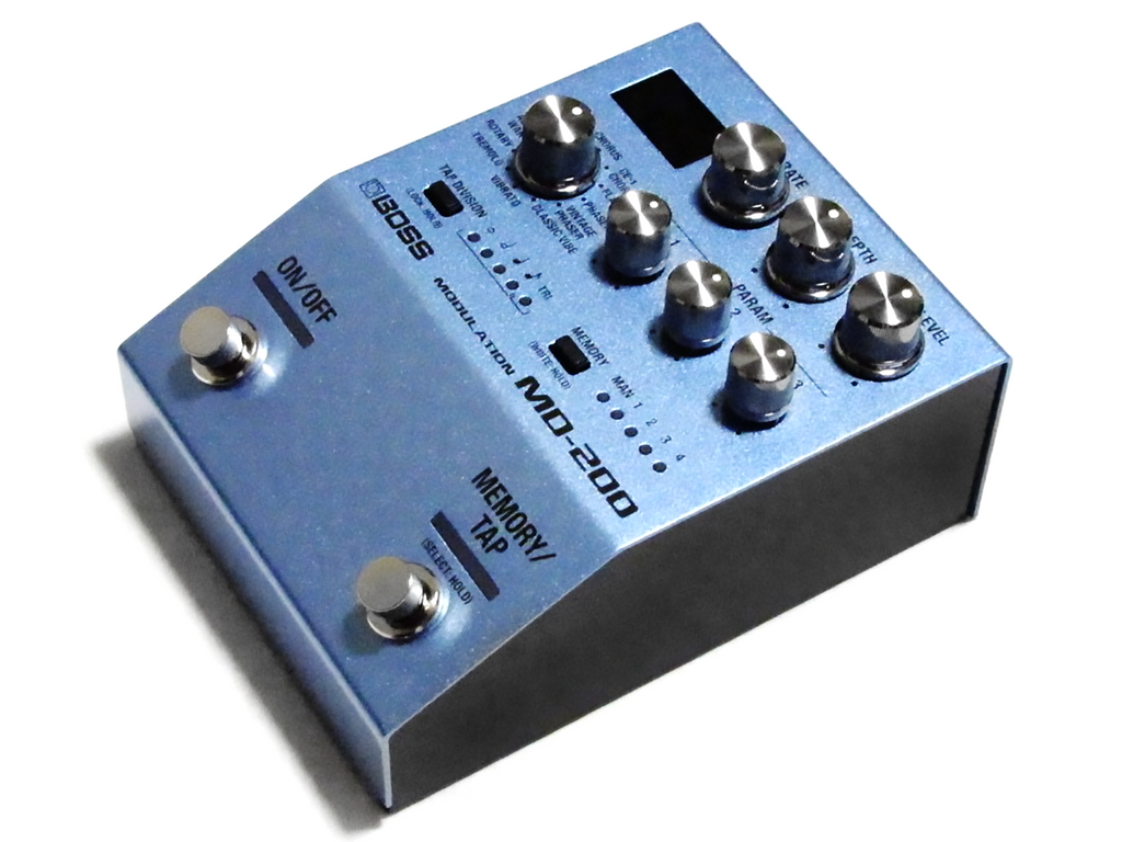 Used Boss MD-200 modulation pedal — angled view