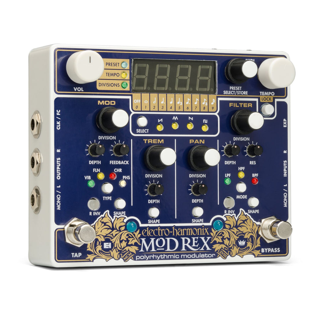 Electro-Harmonix Mod Rex modulation pedal — angled view