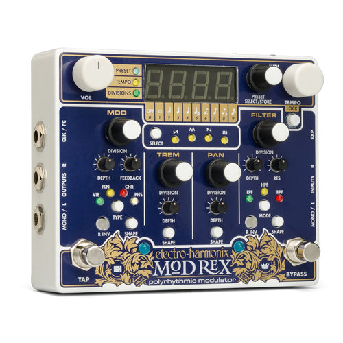 Electro-Harmonix Mod Rex modulation pedal — angled view