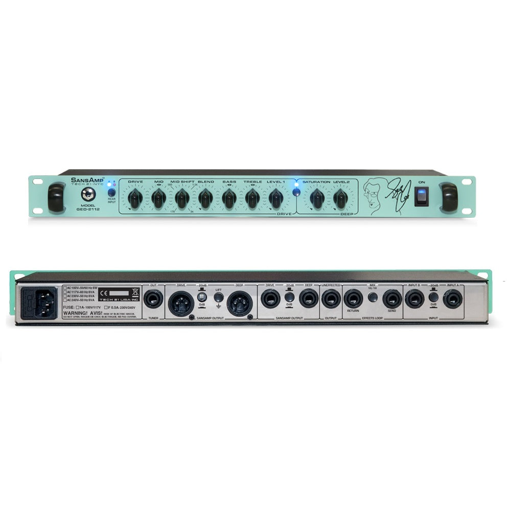 Tech 21 GED-2112 Geddy Lee SansAmp preamp angled view