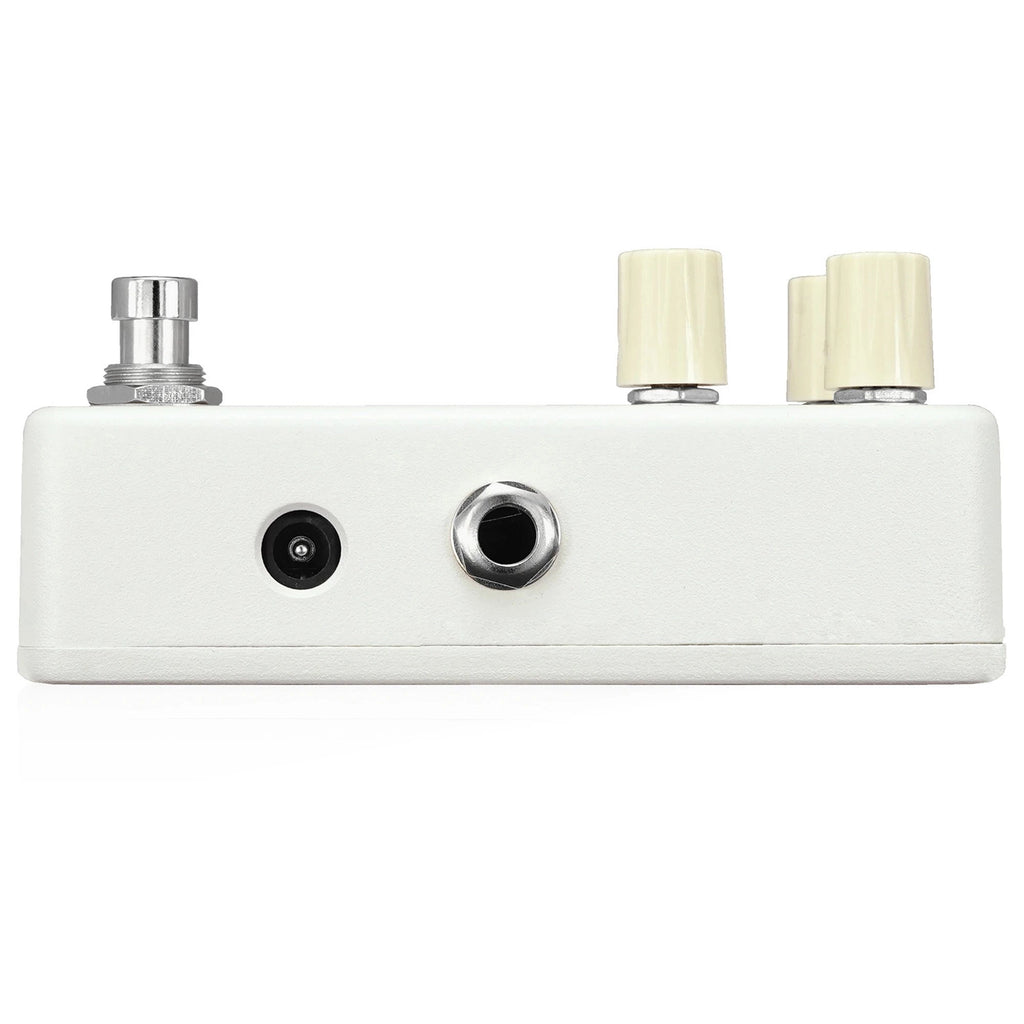 Animals Pedal Surfing Bear Overdrive V2 — white enclosure side view with input and output jacks