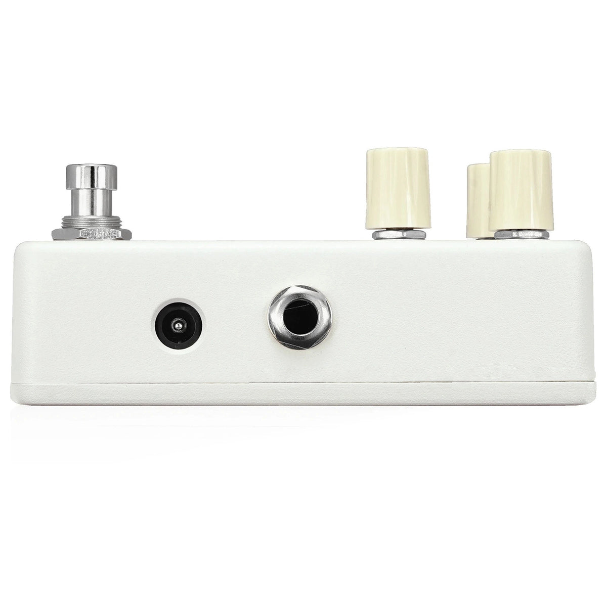 Animals Pedal Surfing Bear Overdrive V2 — white enclosure side view with input and output jacks