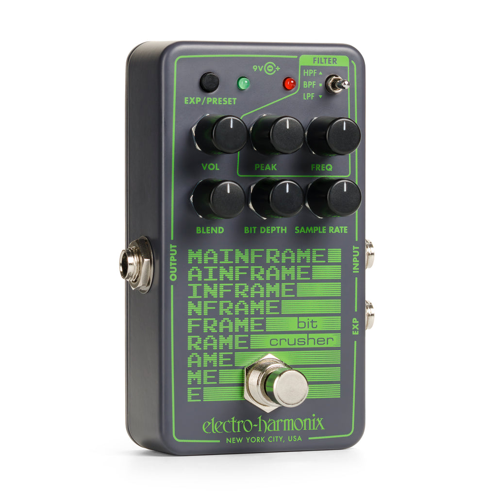 Electro-Harmonix Mainframe Bit Crusher — side view showing EXP/PRESET input jack