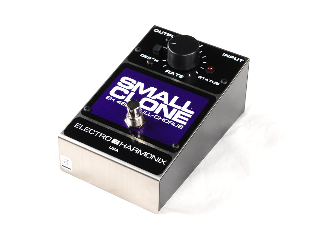 Electro-Harmonix Small Clone chorus pedal — close-up of depth switch and controls
