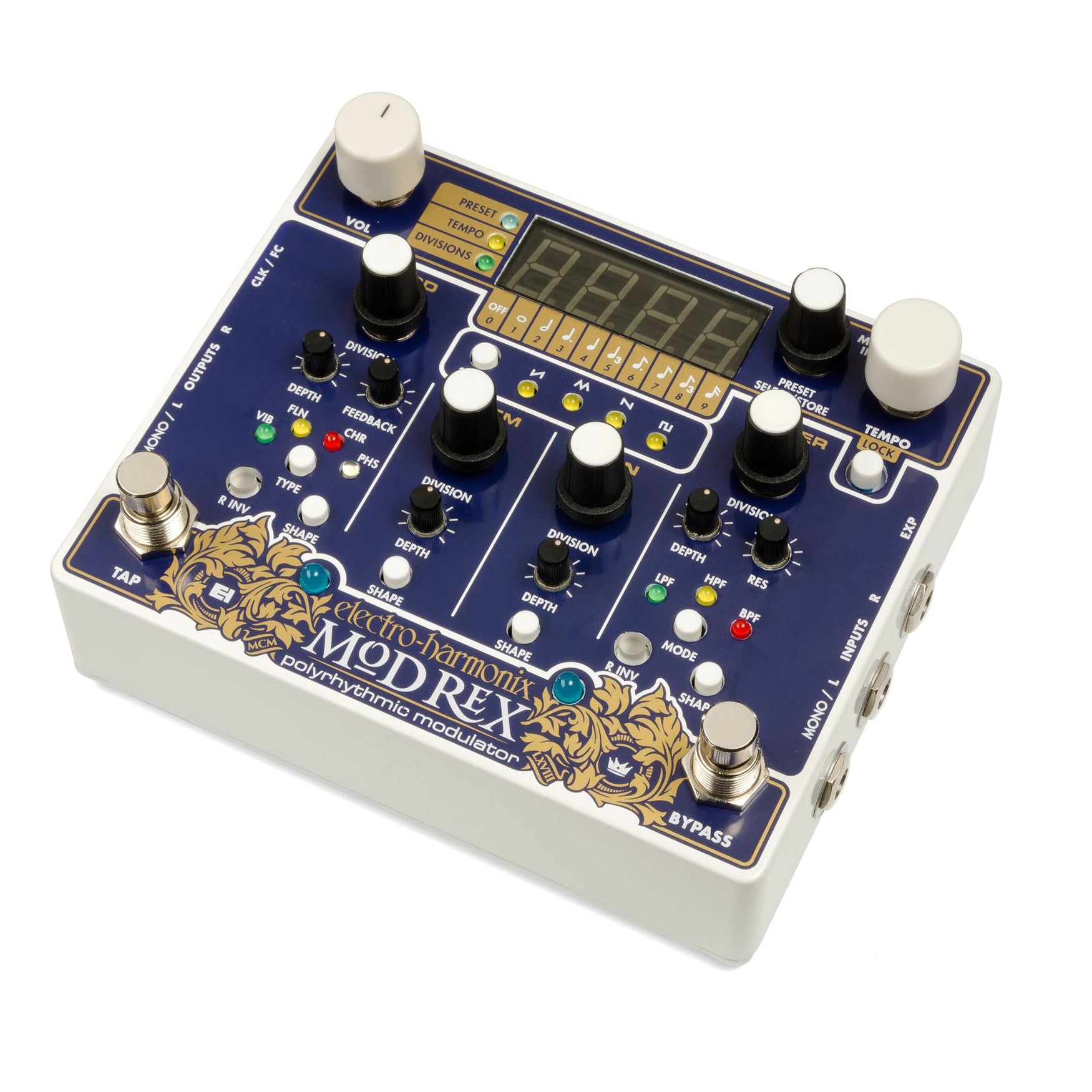 Electro-Harmonix Mod Rex modulation pedal — side view