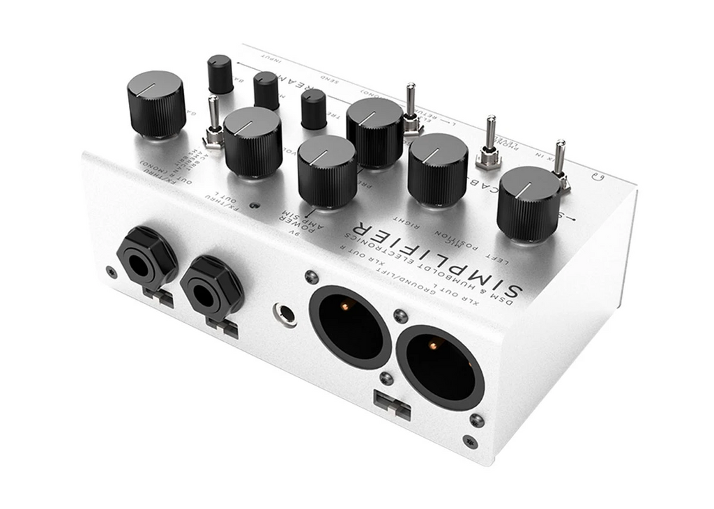 DSM & Humboldt Simplifier amp/cab simulator — white enclosure, side profile view