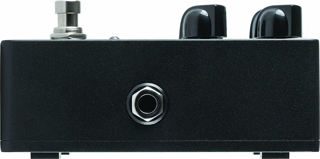 Ampeg Scrambler bass overdrive pedal — black, angled view