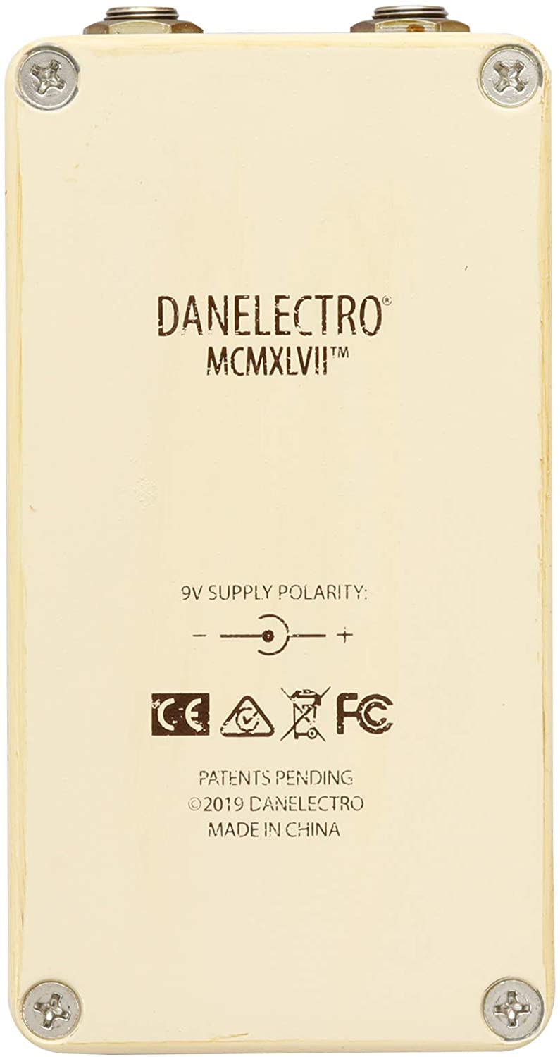 Danelectro The Breakdown Overdrive pedal - cream white enclosure detail view