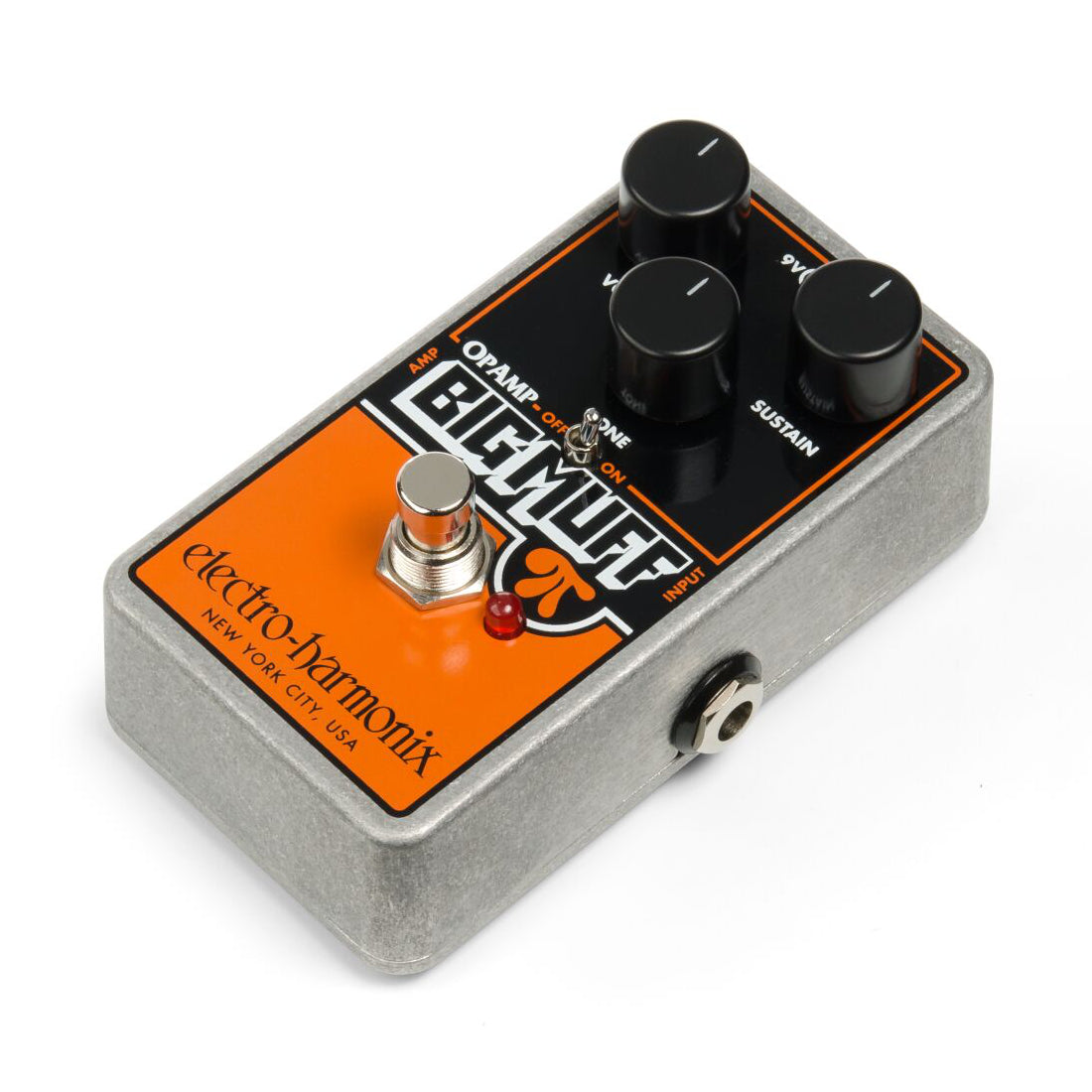 Electro-Harmonix Op-Amp Big Muff fuzz pedal controls close-up