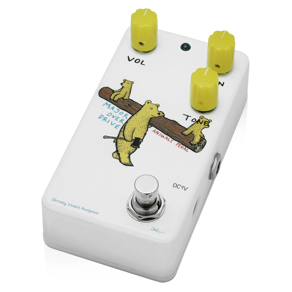 Animals Pedal Major Overdrive V2 input jack and footswitch detail