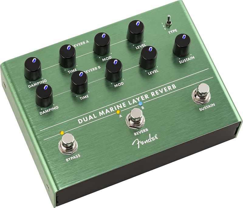 Fender Dual Marine Layer Reverb pedal - angled view