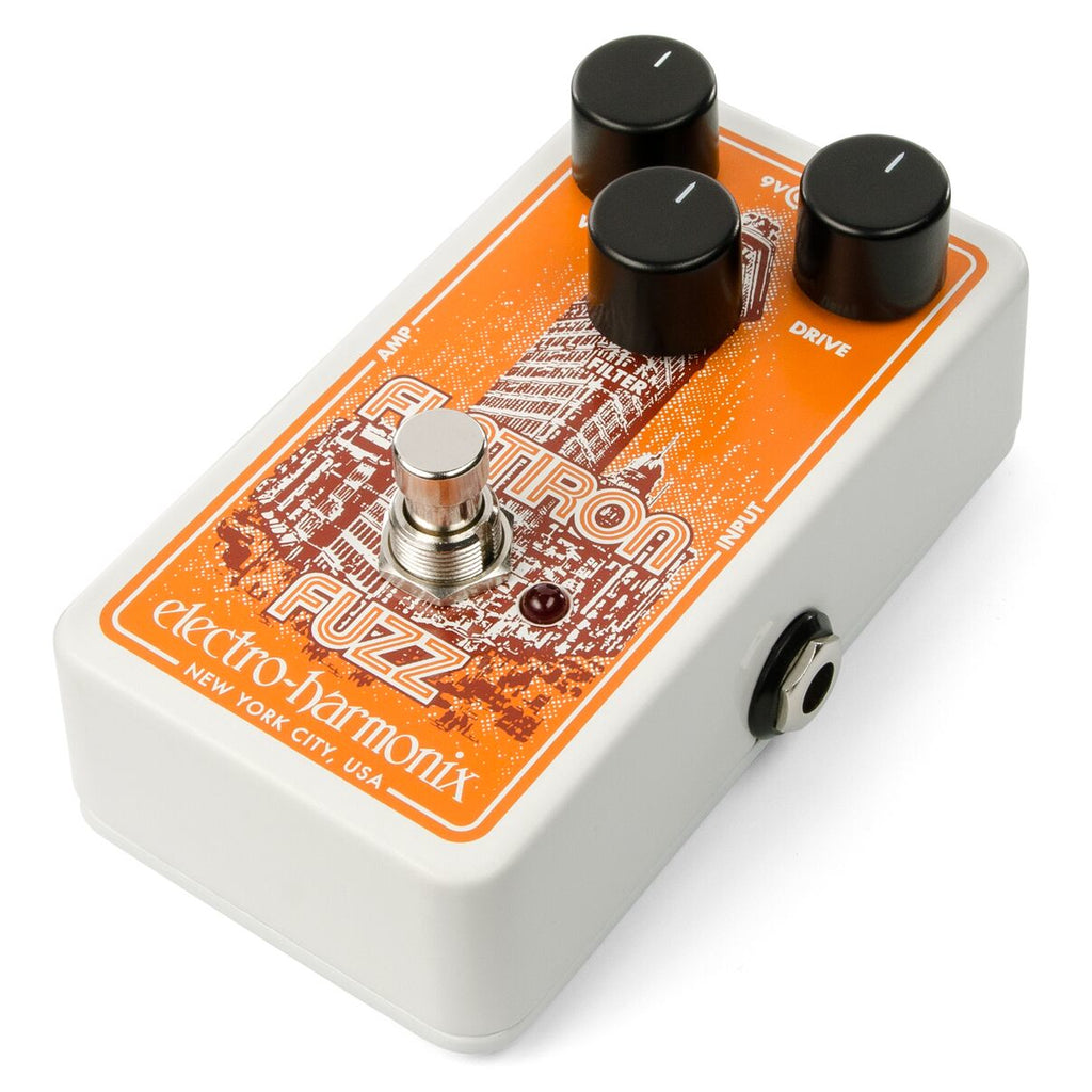 Electro-Harmonix Flatiron Fuzz pedal, opposite side view