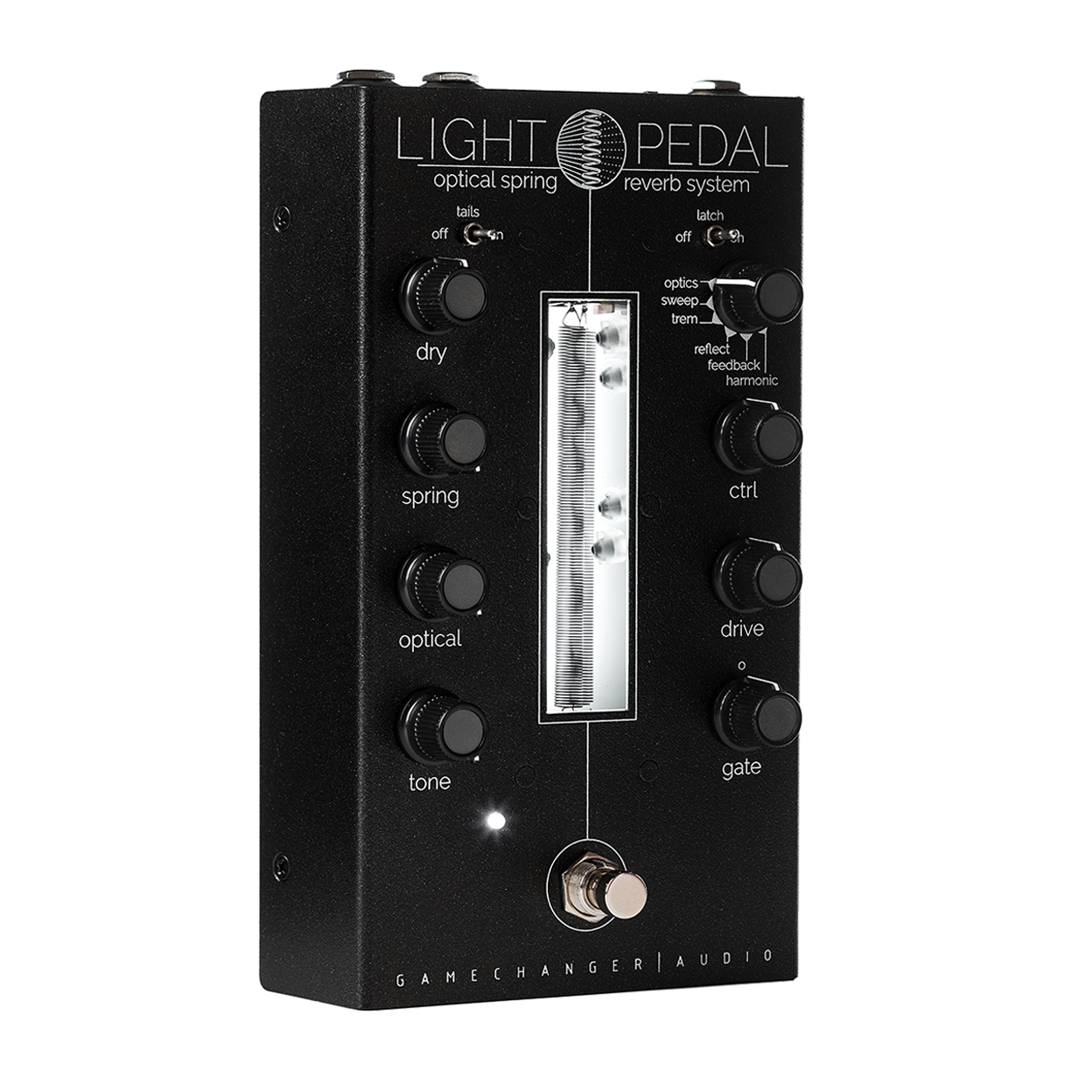 Gamechanger Audio LIGHT Pedal optical reverb — angled product view