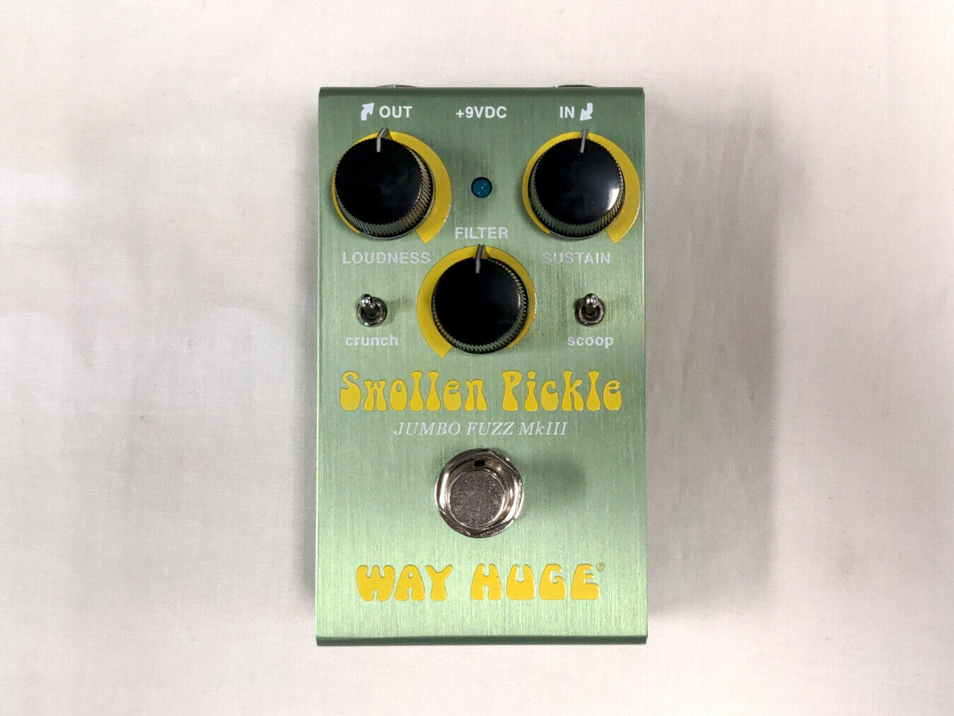 Way Huge WM41 Swollen Pickle fuzz pedal — green enclosure