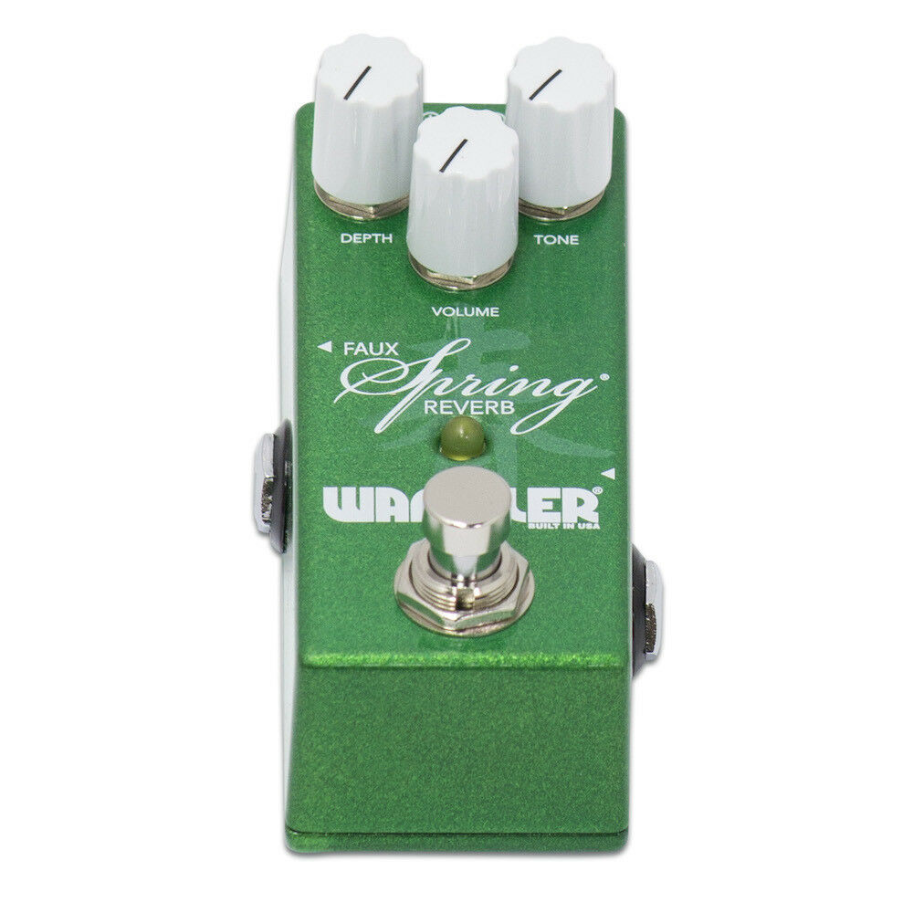 Wampler Mini Faux Spring Reverb pedal — Depth, Volume, and Tone knobs detail