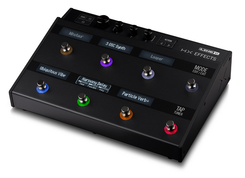 Line 6 HX Effects pedal with eight capacitive footswitches and scribble strips