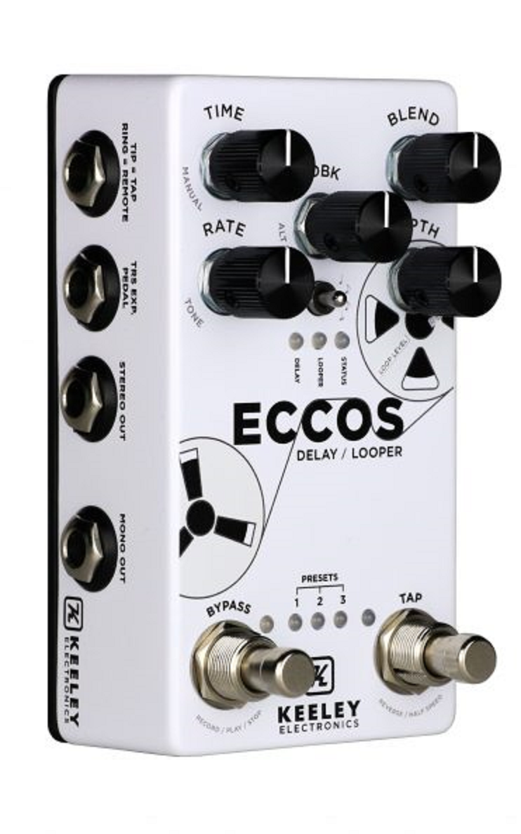 Keeley Eccos delay looper pedal controls detail