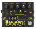 Tech 21 SansAmp Bass Driver DI V2 black bass preamp DI pedal with yellow knobs
