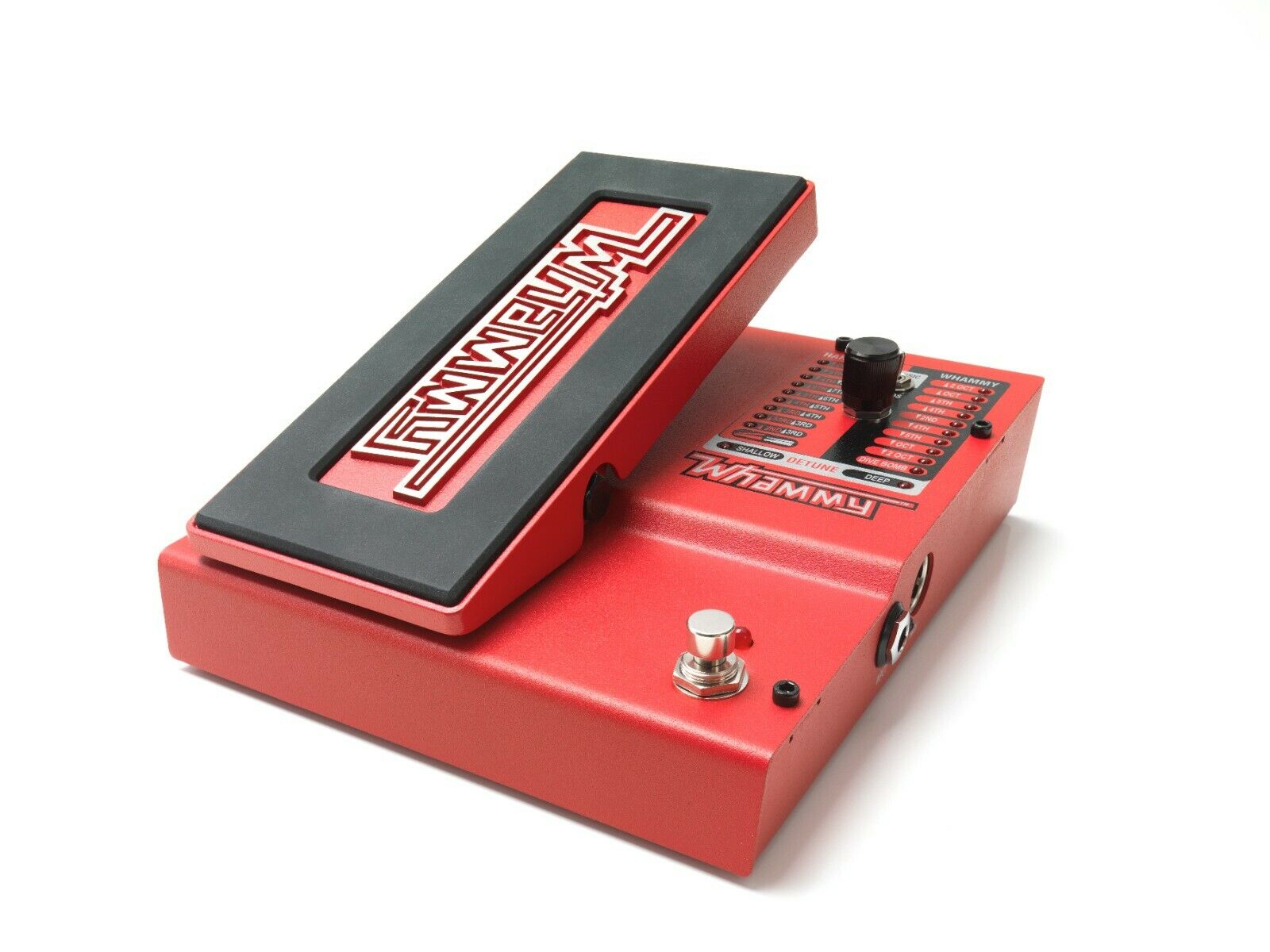 Used DigiTech Whammy 5 pitch shifting guitar effects pedal, red enclosure, expression treadle with chordal pitch shift and MIDI