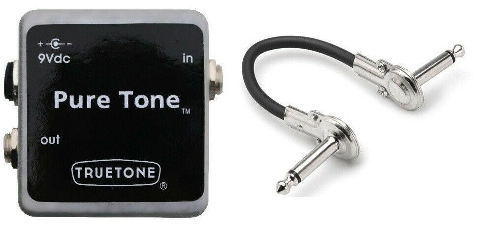 Truetone Pure Tone buffer pedal in black with free Hosa patch cable