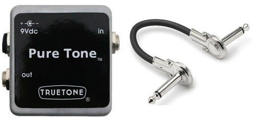 Truetone Pure Tone buffer pedal in black with free Hosa patch cable