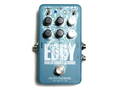 Used Electro-Harmonix Eddy analog vibrato and chorus pedal in light blue, top view