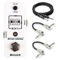 Mooer Micro Looper pedal — white micro enclosure with included cables