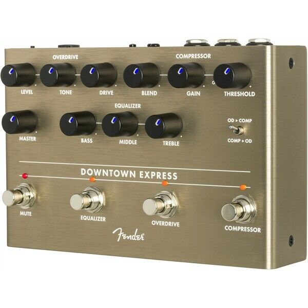 Fender Downtown Express bass multi-effect pedal — rear jacks view