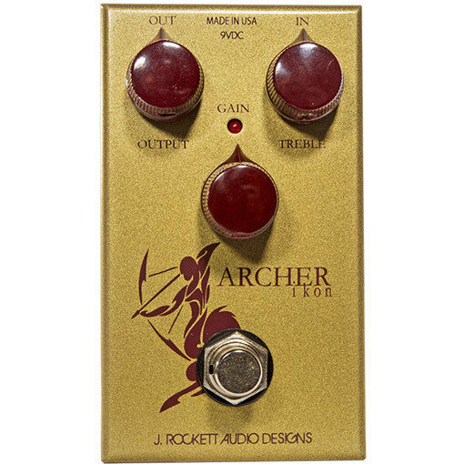 New J Rockett Archer Ikon Overdrive Distortion Boost Guitar Effects Pedal - gold enclosure